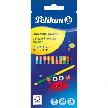 Цветные карандаши HERLITZ PELIKAN, 24 pцвета, 12 шт.