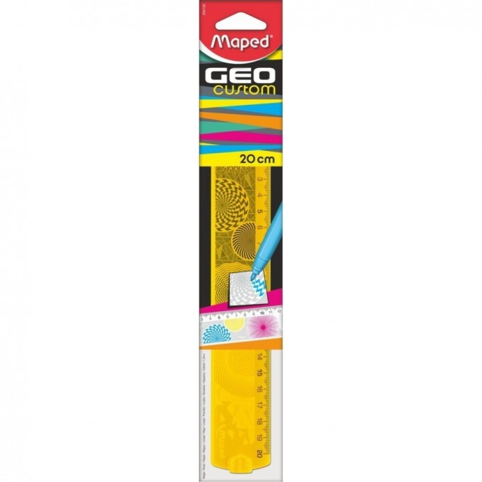 Линейка HERLITZ MAPED GEOCUSTOM раскрашиваемая, 20см 254120