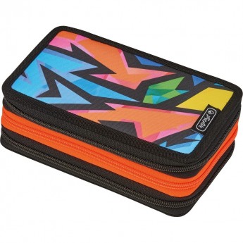 Пенал HERLITZ NEON ART, 3 молнии, 31 предмет