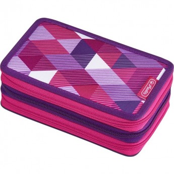 Пенал HERLITZ PINK CUBE, 3 молнии, 31 предмет